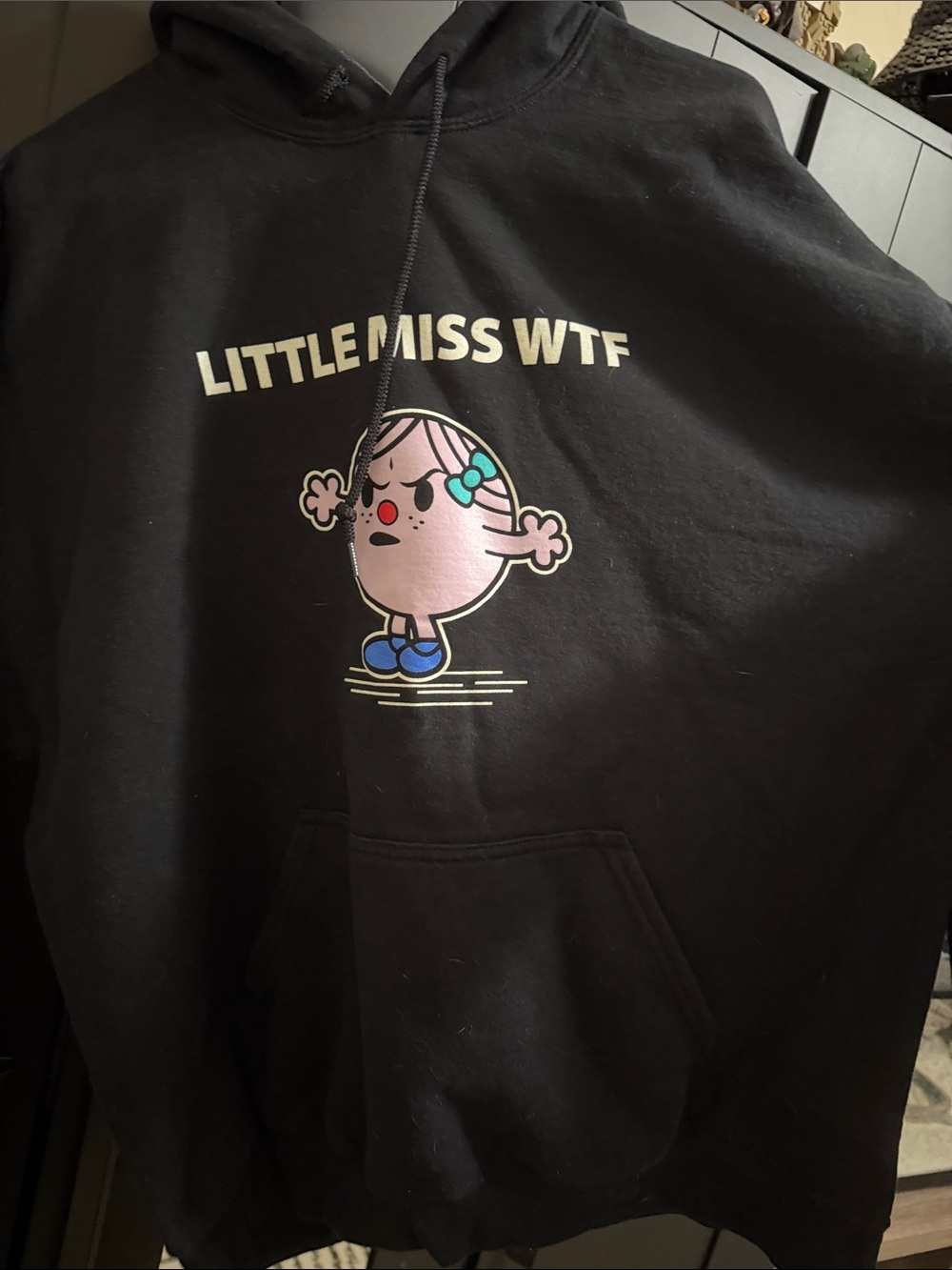 Grunt Style Kids Black Hoodie with Pink Character Graphic